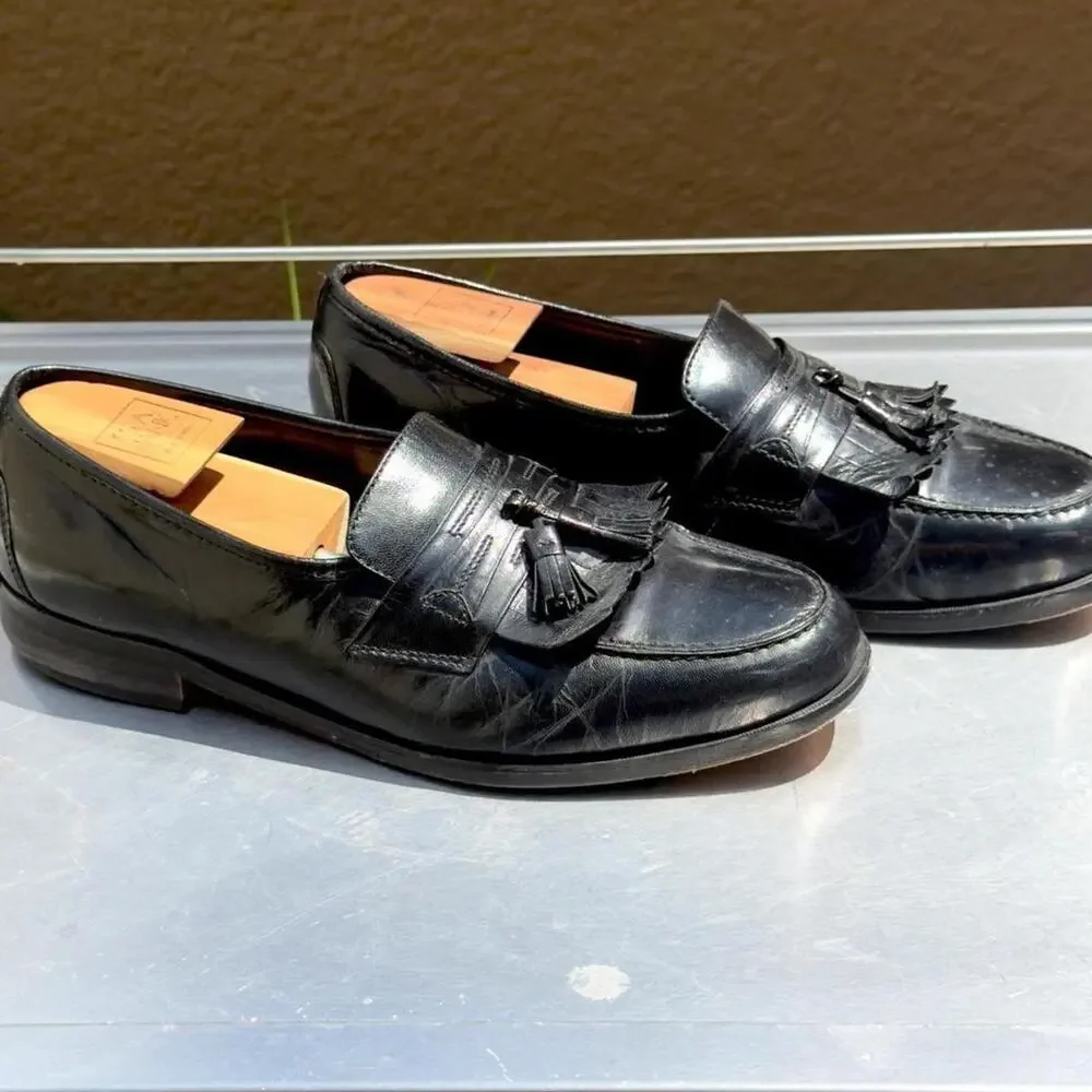 Nunn Bush Black Leather Loafers with Tassel - Size 10 1/2 M